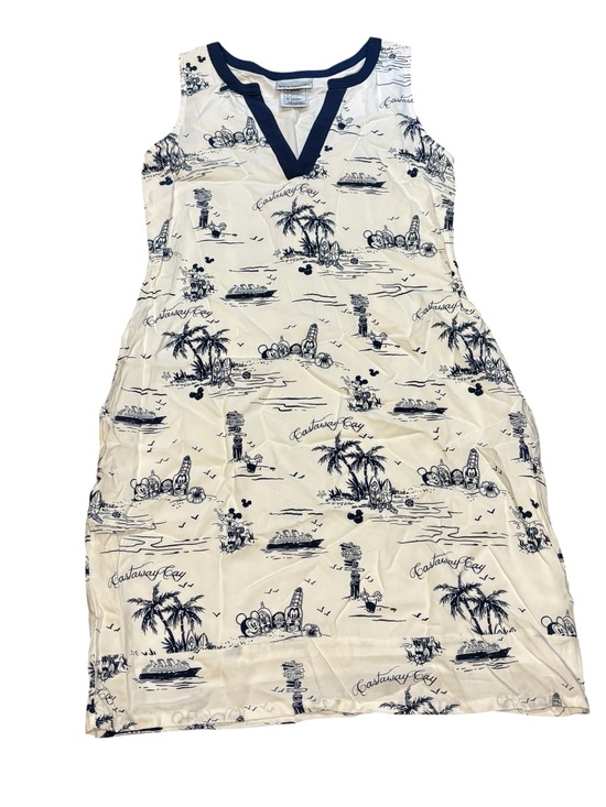Disney Cruise Line Dresses & Skirts - Disney Cruise Line Castaway Cay Dress XS White Navy Sleeveless Lined Resort